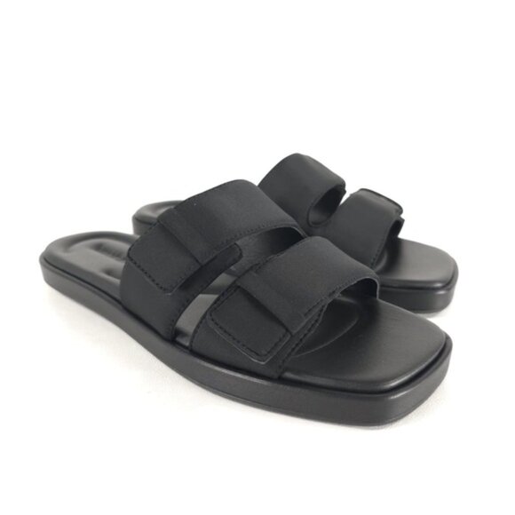 NWB Vince. RHODE-2B BLACK FB LEATHER UPPER & LINING Slide Sandal Size 8, 8.5, 9 - Picture 2 of 16